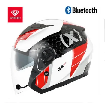 

2018 Summer New YOHE Knight Safety Bluetooth Helmets Half Face Motorcycle Helmet YH868A Double lens Motorbike Helmet of ABS PC