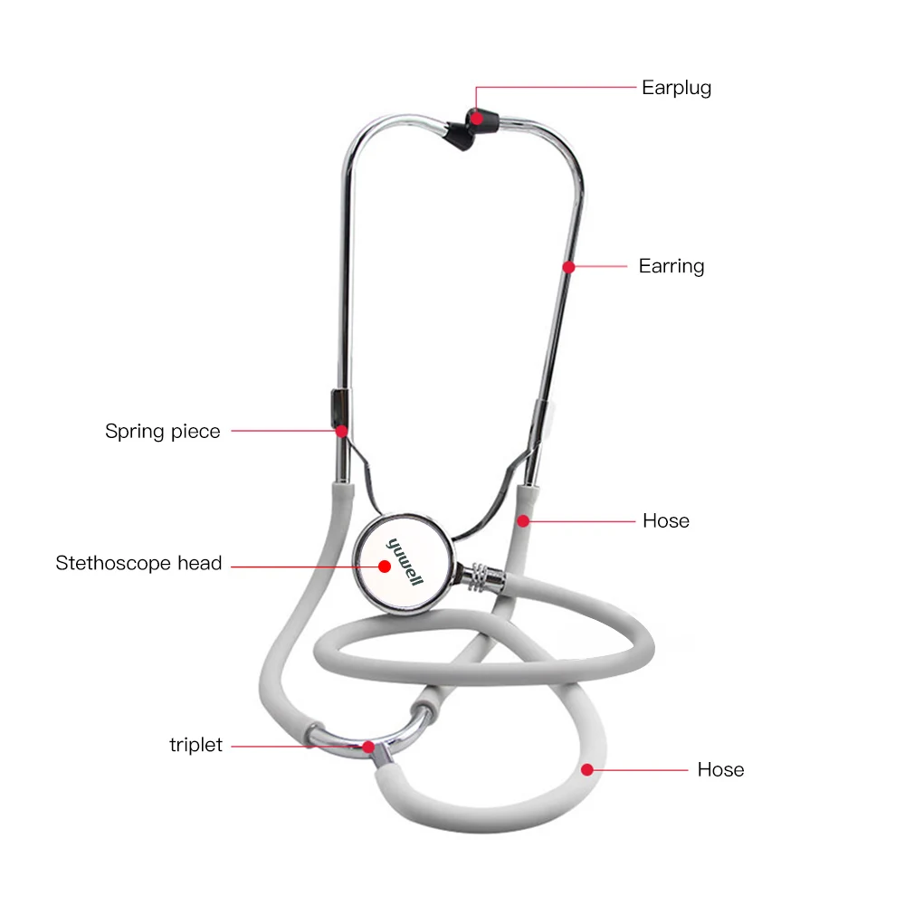 Профессиональный портативный медицинский стетоскоп Yuwell с одной головкой и одной трубкой, акустический, ясный, для врача, медсестры, инструмент для ухода за здоровьем