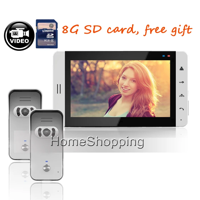 New 7 Color Screen Recording Video Intercom font b Door b font Phone Kit 2 Waterproof