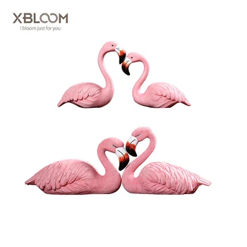 

Home 4 Pics Pink Flamingo Desktop Figure Lovely Home Decor Gift for Girls Flamingo Mini Sculpture Statue Wedding birthday Gift