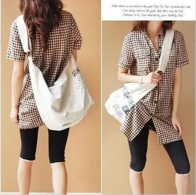 2018 новые модные женские холщовые сумки с буквенным принтом мессенджеры