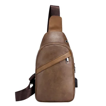 

2019 Korean Style Chest Bag Casual Messenger Small Fashion Shoulder Bag Leather Travel Organizer Male Sling Bag Sacoche Homme30