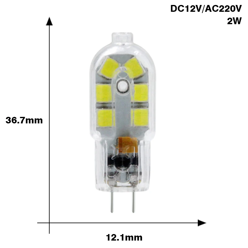 10 шт./лот лампада светодио дный лампы мини G4 DC 12 В AC 220 В Lamparas светодио дный лампы SMD2835 прозрачный/молочный покрова яркий люстра G4 огни - Испускаемый цвет: Transparent Cover