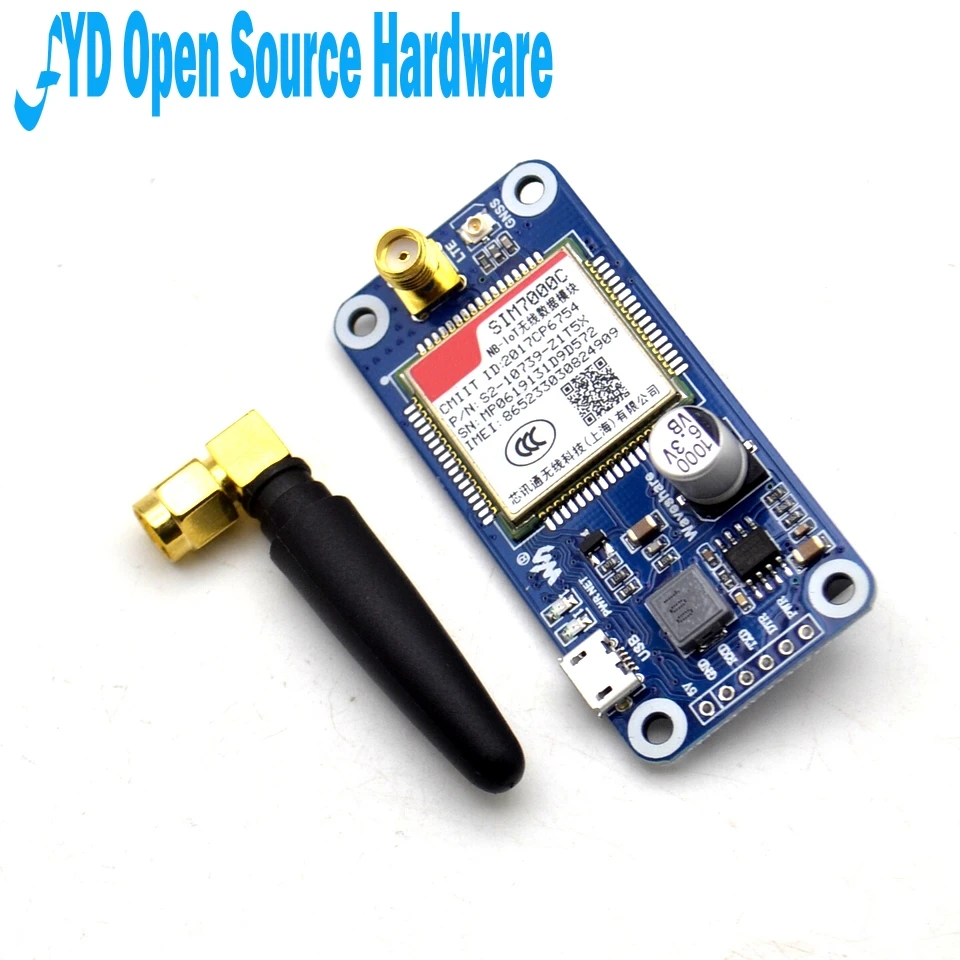 1 шт. SIM7000C GNSS GPS GPRS GSM Плата расширения для Raspberry Pi 2B/3B/3B +/Zero W/WH|Интегральные схемы| |