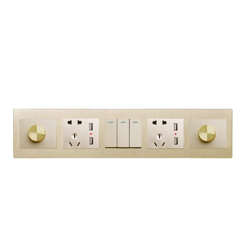 Электронный отель onepiece pop switch настенный разъем для вилки с usb power smart Siamese custom multi-function standard socket - Цвет: gold