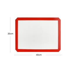 Premium Non-Stick Silicone Baking Mat - Professional Grade Liner (Red 40x30cm A)