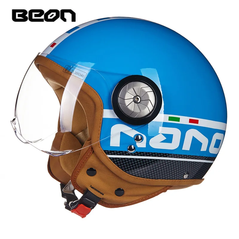 BEON moto rcycle шлем 3/4 открытый шлем Ретро Capacete moto крест шлем мото Винтаж КАСКО мото B-110 - Цвет: 5