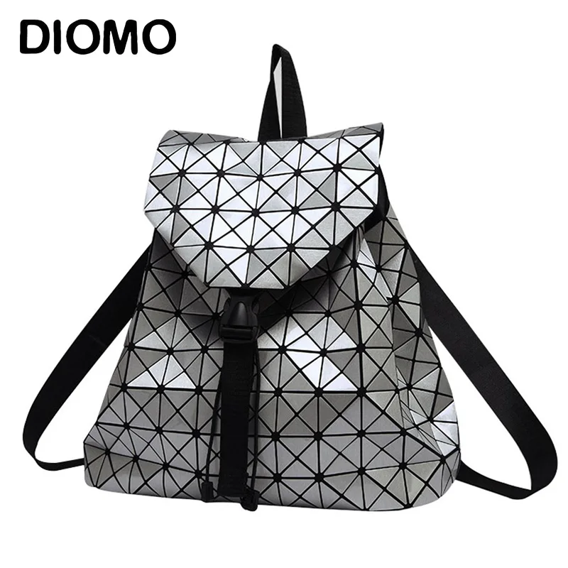 Image 2016 new geometric youth backpacks for teenage girls fashion diamond lattice women backpack drawstring bag mochila sac a dos