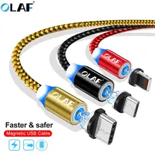 Магнитный USB кабель Олаф 1 м 2 м провод для быстрой зарядки для iPhone Xs Max кабель типа c для samsung S8 Xiaomi huawei mate 20 телефонный шнур