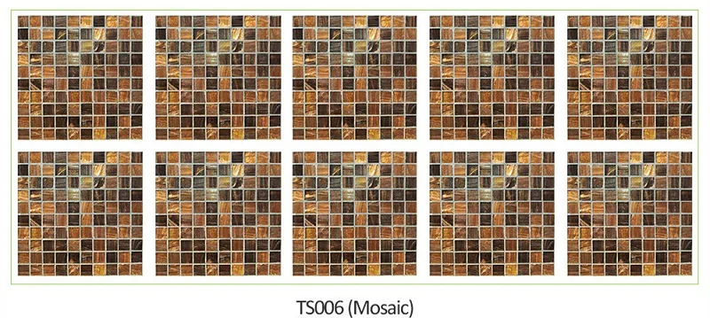 20x20 см 15x15 см 10 шт./партия самоклеющаяся Съемная плитка наклейки черная мозаика креативная плитка для пасты кухня ванная комната пол подарок - Цвет: TS006