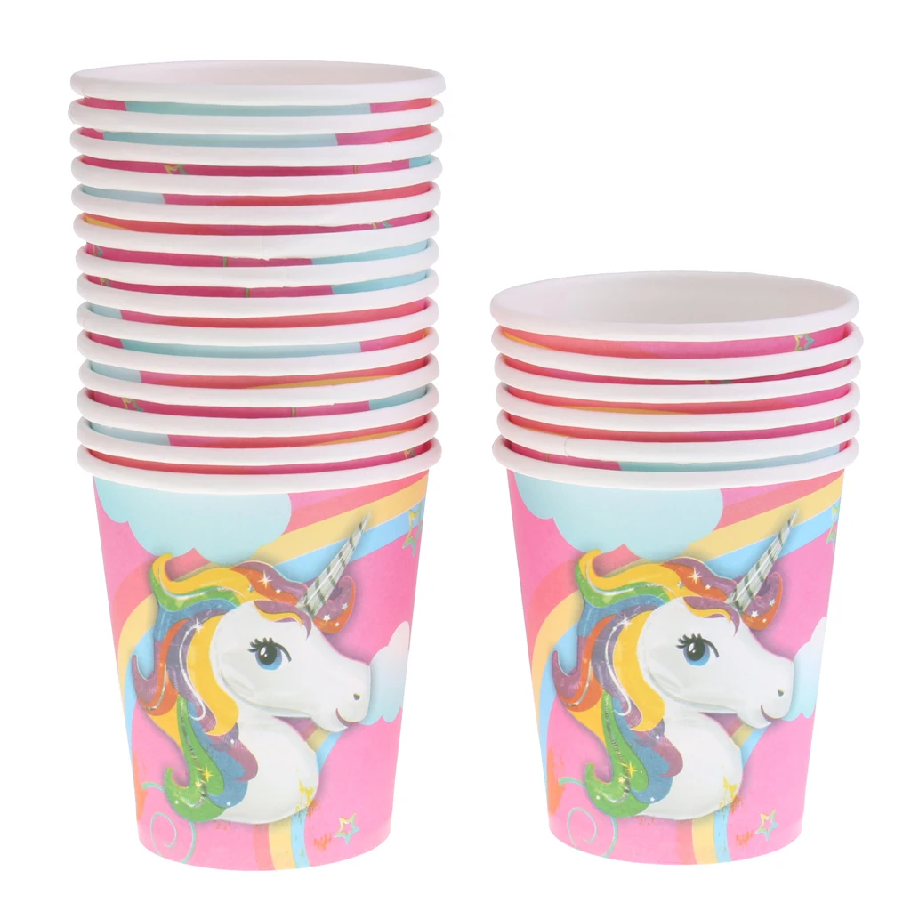 10 Pieces Unicorn Paper Cups Party Disposable Tableware Drinking Cups Wedding Party Favor Home Supplies