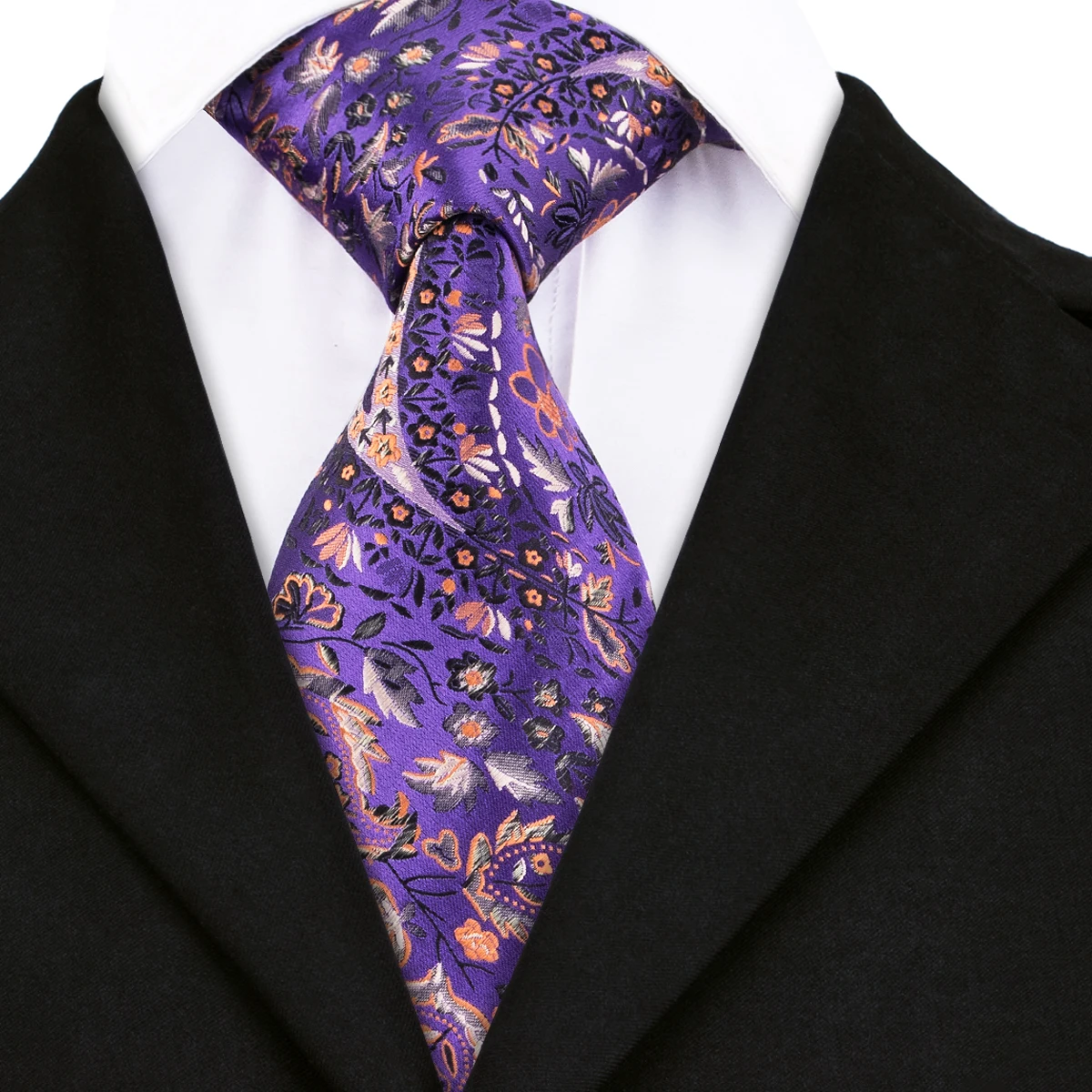 8.5cm Width Classic Formal Men's Necktie High Quality Silk Floral