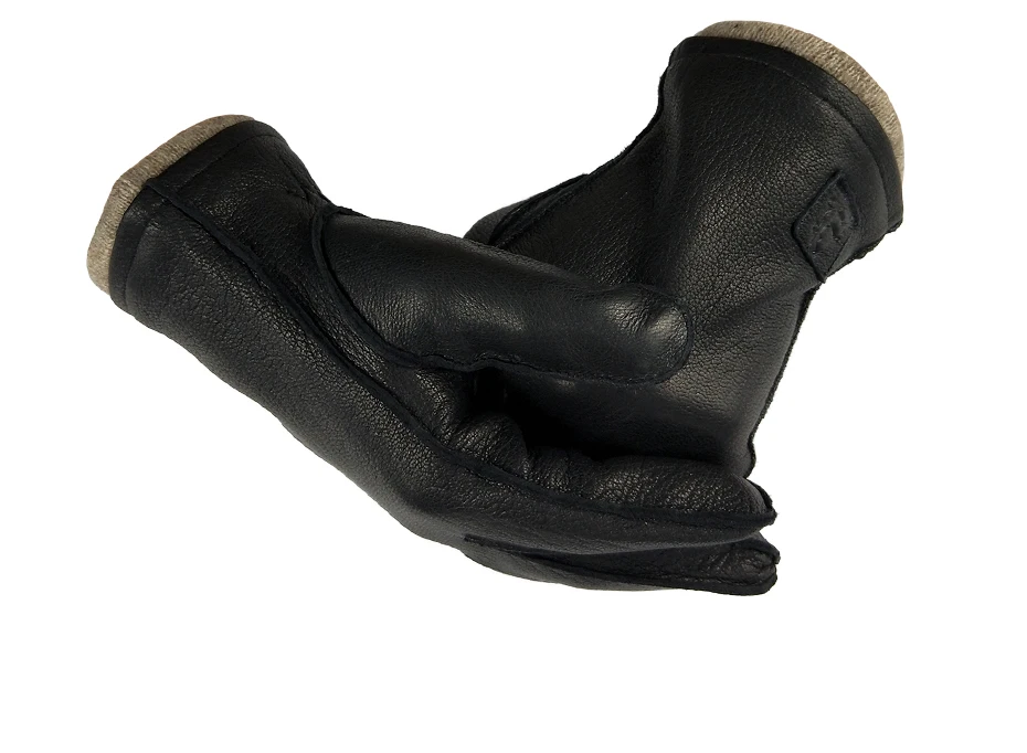 CHING YUN New best selle Winter man deer skin leather gloves warm soft external suture gloves 70% wool lining large size glove men's waterproof gloves