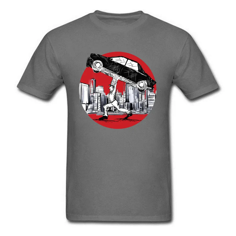 Pedestrian lifting Car O-Neck Tshirts Fall Tees Short Sleeve Oversized Pure Cotton Customized T Shirt Design Men's Pedestrian lifting Car carbon