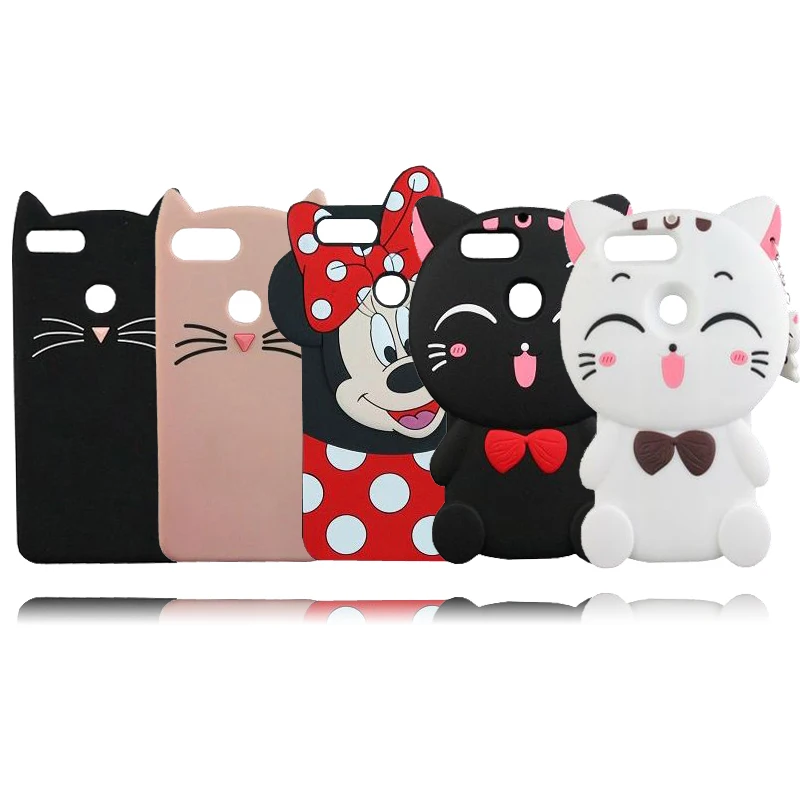 

Cartoon Unicorn Cat Minnie Mose Shape Silicone Mobile Phone Bags Cover Case For Huawei P10 Selfie