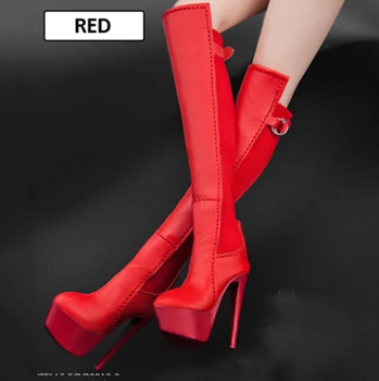 

FGC2018 1/6 Scale Female Leather Long Boots High Heels Model Shoes Empty inside for 12 inches PH Action Figure doll