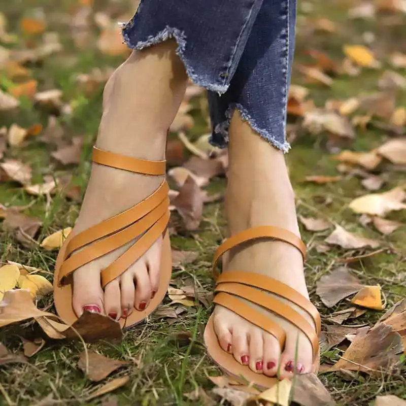 

HEFLASHOR Women Sandals Fashion Gladiator Sandals For Ladies Summer Shoes Female Flat Sandals Rome Style Flip flops Shoes Women