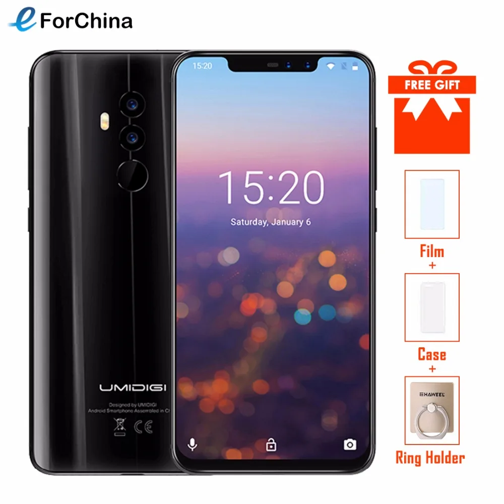 

UMIDIGI Z2 Helio P23 2.0GHz Octa core Smartphone 6.2" 6GB RAM 64GB ROM 16MP+8MP Four Cameras Fingerprint 4G Cell phone Face ID