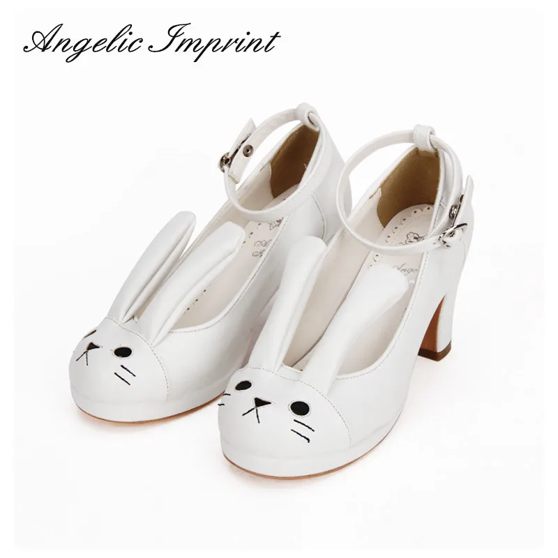 Japanese Style Cute Long Rabbit Ear Ankle Strap Sweet Lolita Shoes