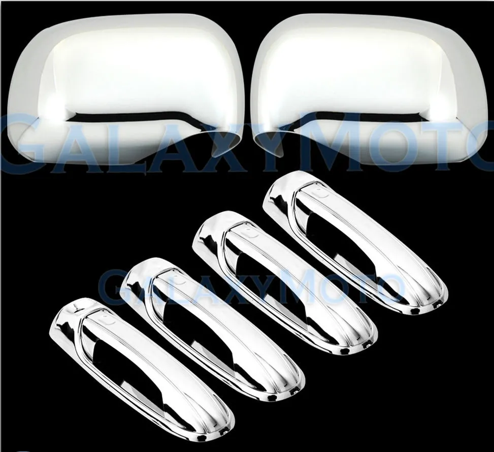 

XYIVYG 04-10 For Dodge Durango Chrome Mirror+ 4 Door Handle without PSG Keyhole Cover Combo