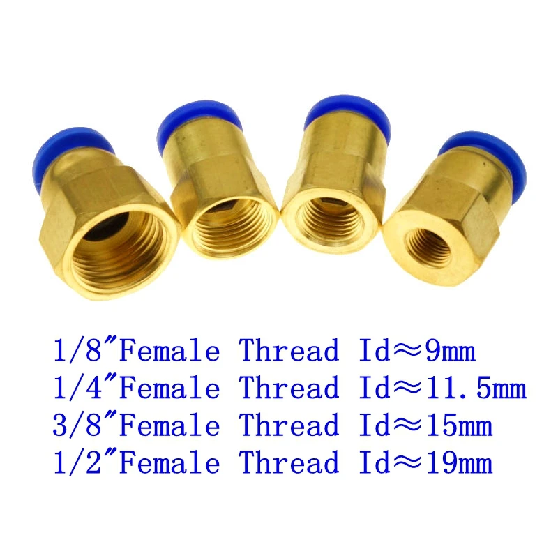 4 6 8 10 12 мм OD x 1/" 1/4" 3/" 1/2" Женский BSP пневматические гнездовые соединители