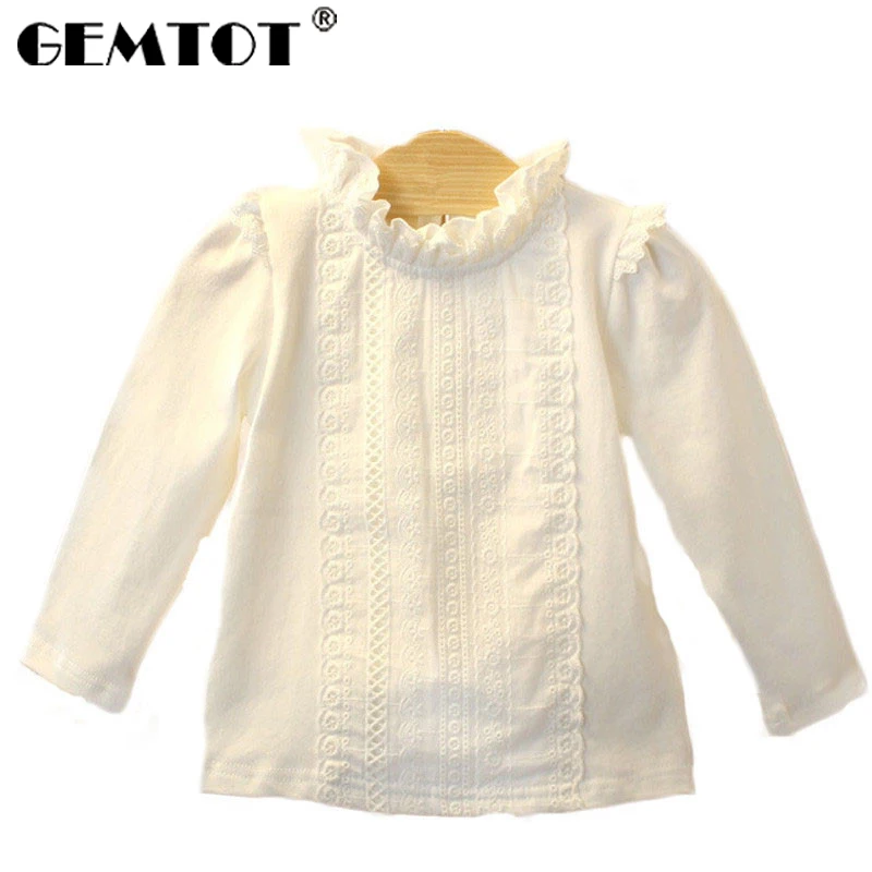 GEMTOT футболка с длинным рукавом для новорожденных девочек маленький воротник