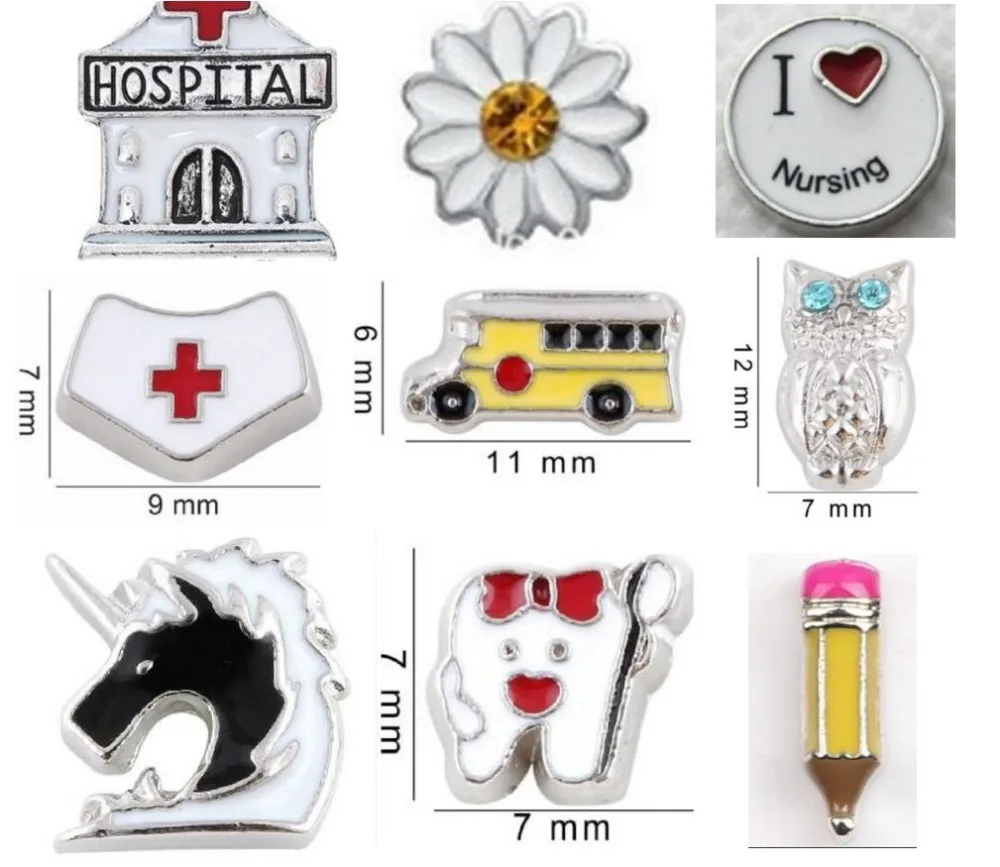 

Multiples options new design Unicorn horse 10pcs Floating living Charms Fit Living Floating Memory locket As Christmas Gift