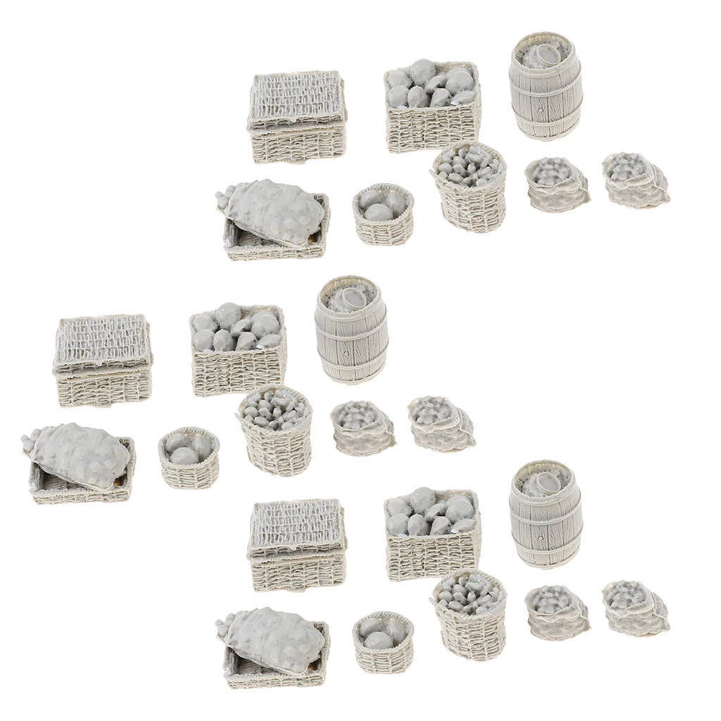 3set 1/35 Food Supplies Basket Model for Mini Sand Table Military Scene