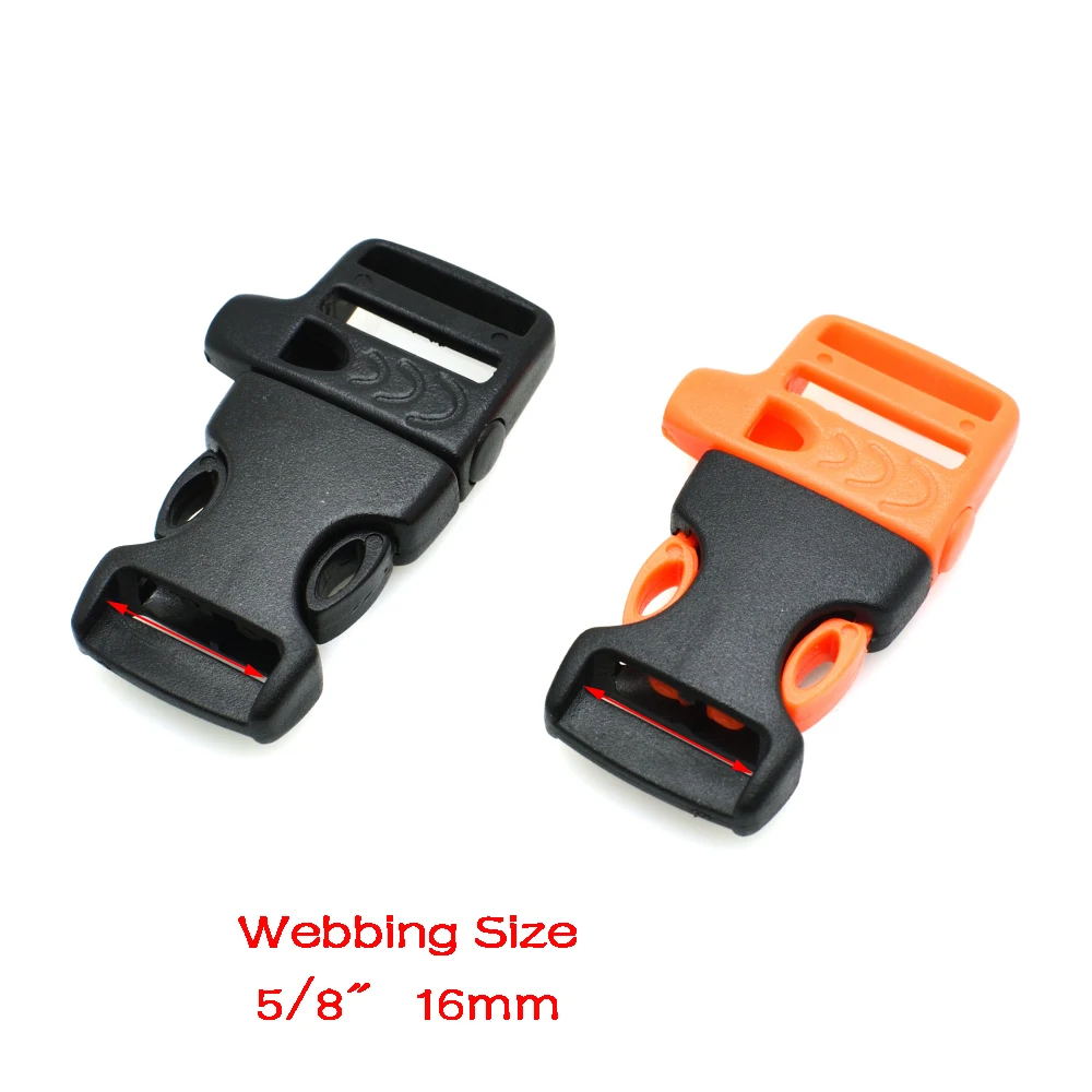 5/8" 15 mm urgence Side Release Whistle Boucles boucle de ceinture noir et orange 