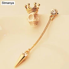 Серьги в форме головы черепа- Горячая Распродажа модные серьги-гвоздики в виде короны из Южной Кореи 12051