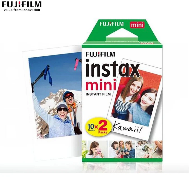 20 листов Fujifilm Instax mini 8 пленок белый край 3 дюйма для мгновенной камеры 7 9 25 50 s 70 90 SP-1 SP-2 фотобумага