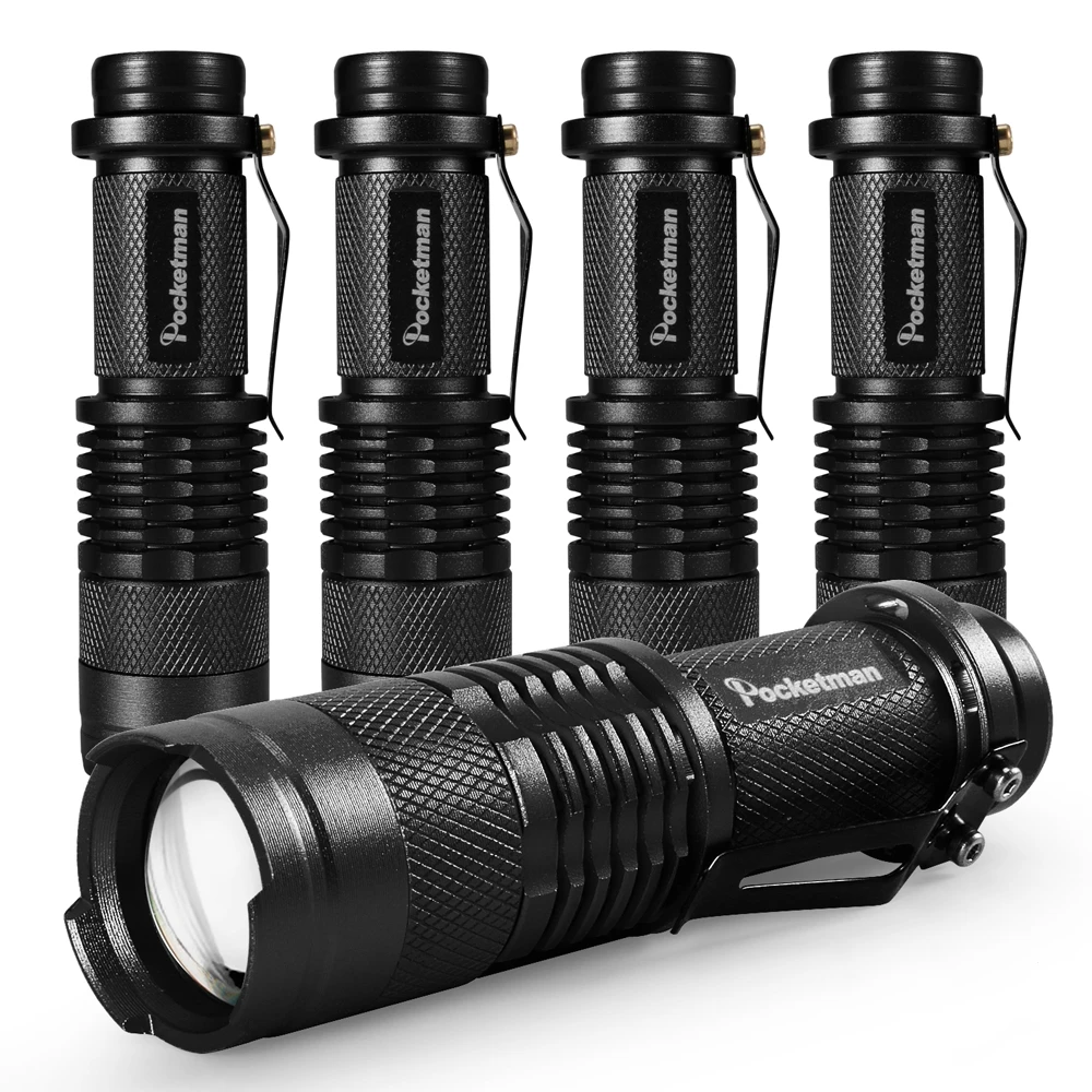 5 PCS high quality Mini Black Tactical Flashlight 3000LM LED Flashlight