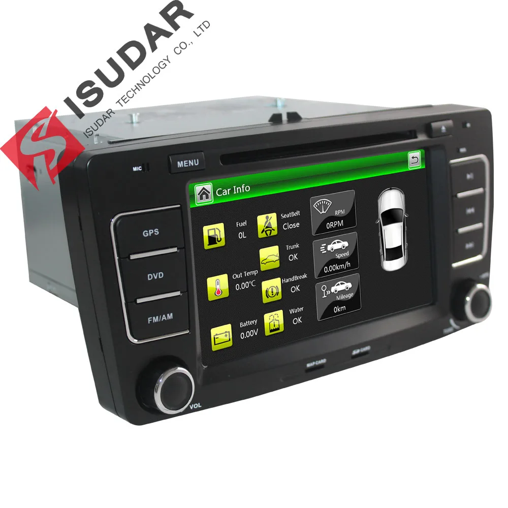 Two Din 7 Inch Car DVD Video Player For SKODA Octavia 2009-2013 CANBUS GPS Navigation Bluetooth IPOD Radio RDS WIFI SD Free Maps