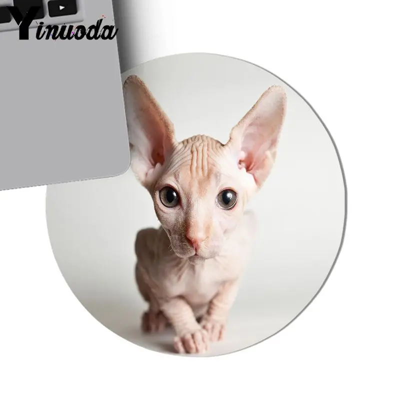 Yinuoda New Design cool Sphynx cat Mousepads gamer gaming Mouse pads Computer Peripherals Keyboard Pad Home Gifts Mat - Цвет: 20x20cm