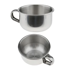 2 шт. из нержавеющей стали Мужская чашка для бритья чаши Парикмахерская пена для бритья чашка кружки