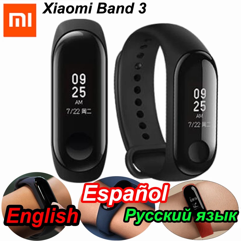 Оригинальный Смарт браслет Xiaomi Mi Band 3 фитнес с большим сенсорным экраном 0 78 дюйма