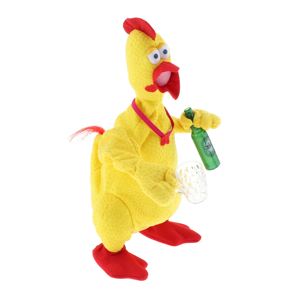 Funny Crazy Drunken Screaming & Singing Songs Chicken Plush Baby Toys Electric Stuffed Animal Musical Doll Electronic Pets Gift