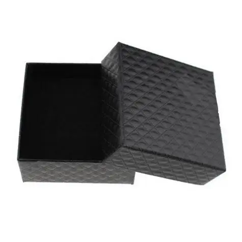 Square Jewelry Box Necklaces Earrings Bracelets Organizer Boxes Gift Packing Engagement Ring Display Black White Red Wholesale - Цвет: 7.5x7.5 Black