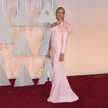 Платья знаменитостей розового цвета с длинным рукавом, атласные платья на одно плечо с цветочным поясом и красной ковровой дорожкой на заказ, selena gomez