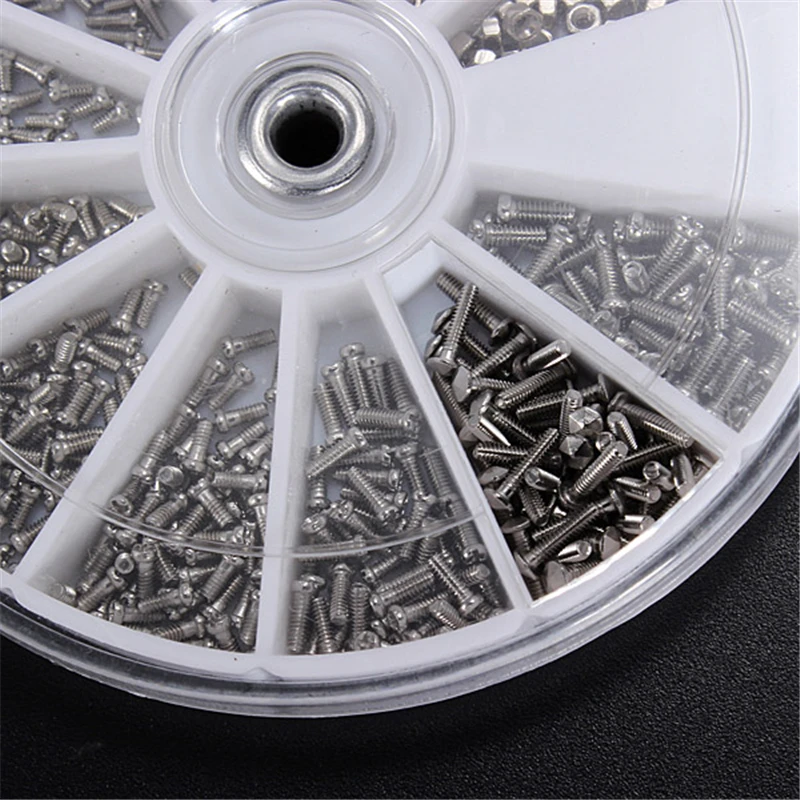 MTSPACE 600pcs/Set 12 Kinds of Small Screws Nuts Electronics Assortment Kit M1 M1.2 M1.4 M1.6 Home Office Hardware Top Quality