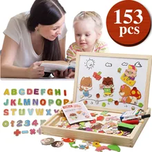 Новая деревянная игрушка двухсторонняя магнитная доска для рисования Пазлы для детей для рисования и письма доска детская развивающая игрушка