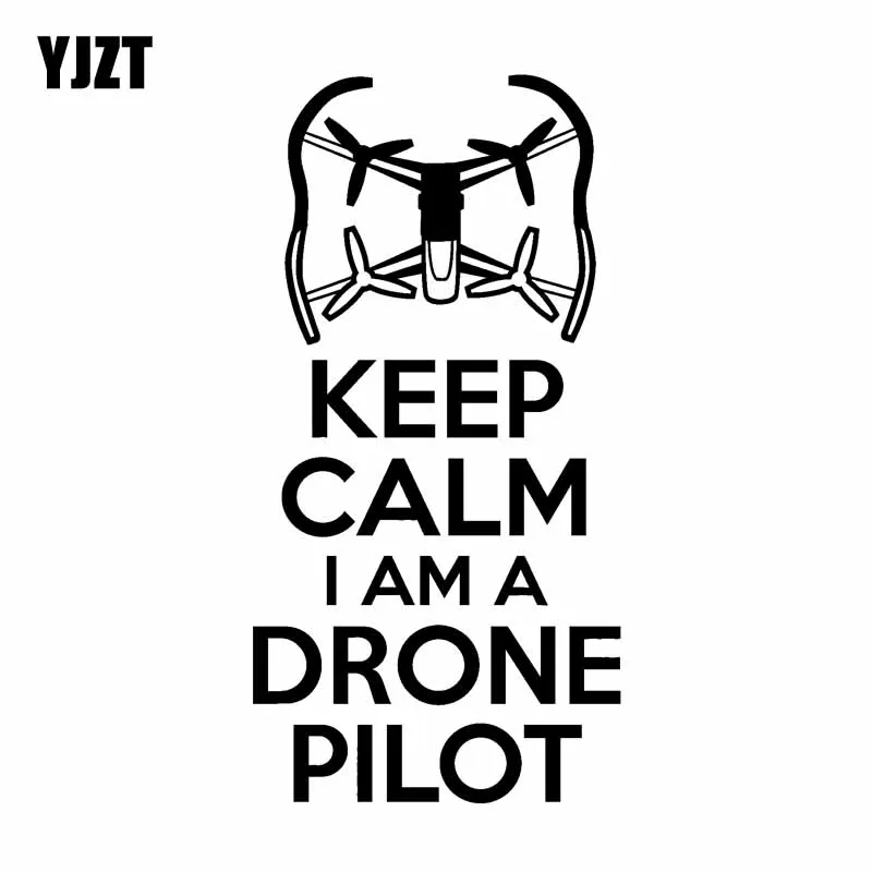 YJZT 16 см * 8 2 Виниловая наклейка для дрона автомобильная KEEP CALM I AM A Drone PILOT
