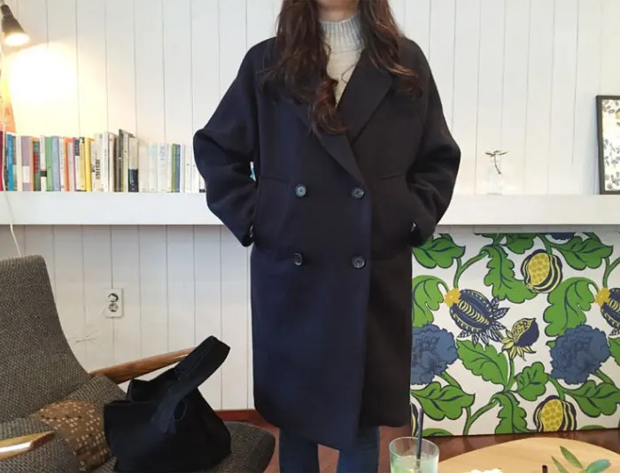 Тонкое шерстяное пальто женское с длинным рукавом с отложным воротником Верхняя одежда повседневное осеннее зимнее элегантное пальто серый черный
