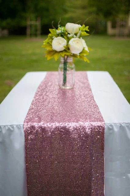 20pcs Pack Luxury Pink Gold Silver Sequin Table Runner Wedding Party 20pcs Pack Luxury Pink Gold Silver Sequin Table Runner Wedding Party Decoration Solid