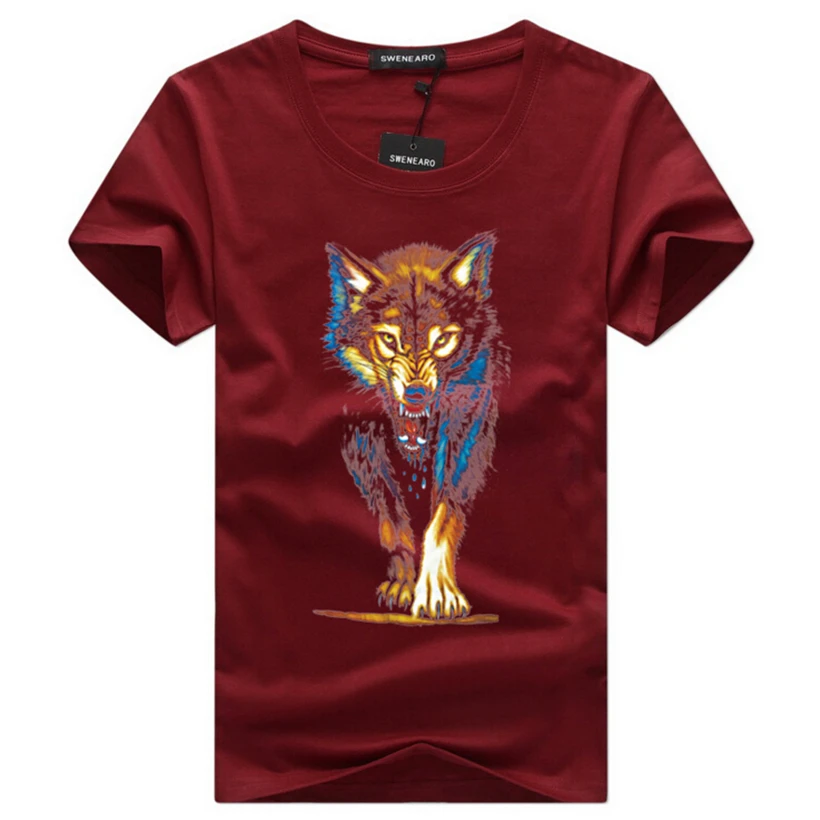 Новинка 2019 Мужская брендовая футболка с рисунком классная Wolf дизайнерская