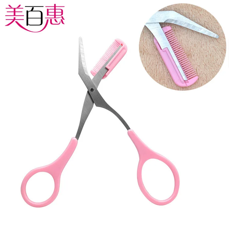 

Eyebrow Grooming Cosmetic Tool Eyelash Thinning Shears Comb Pink Eyebrow Trimmer Eyelash Hair Clips Scissors Shaping