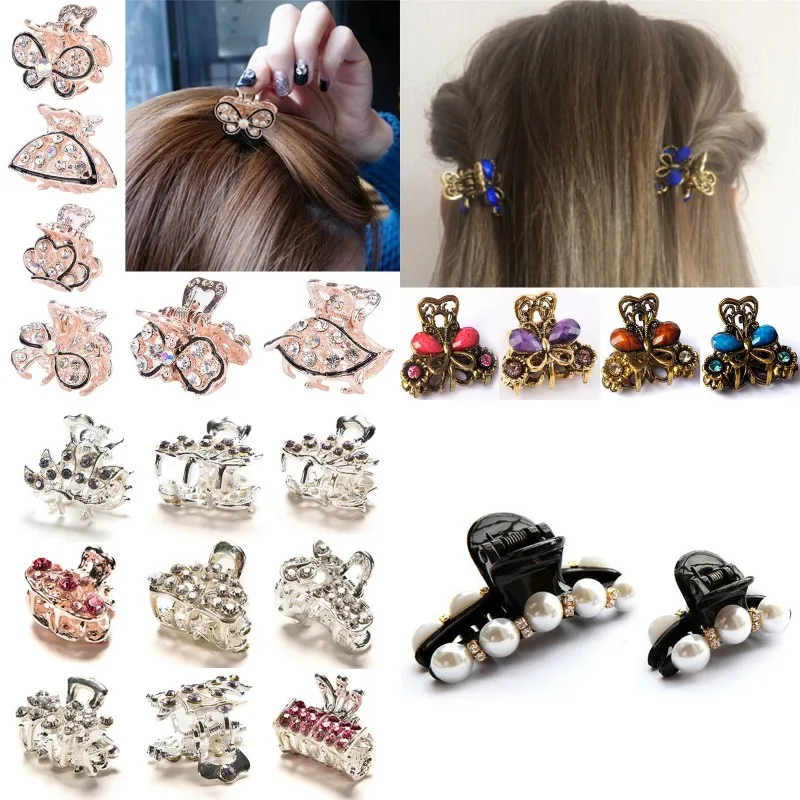 Crystal Mini Butterfly Headwear Claw Rhinestone Hair Clip Clamp Hairpin