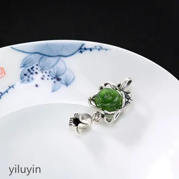 

KJJEAXCMY S990 silver coin hollowed out, silk gourd, pure silver, folk style, antique style, lady pendant.