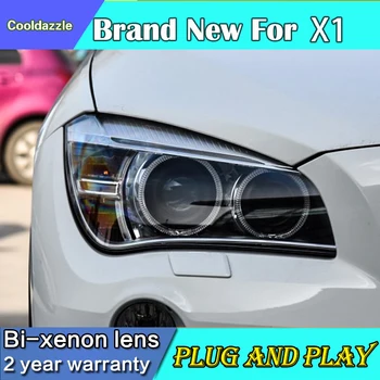 

For BMW X1 E84 LED Strip Angel Eyes Head Light Assembly 2009-2014 Year With HID Kit
