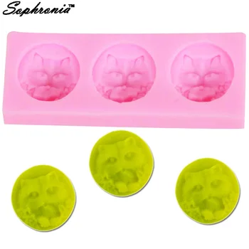 

10PCS/SET F1209 3 Head Persian Cat Silicone Molds Fondant Cake Decorating Tools Chocolate Candy Moulds Kitchen Bakeware